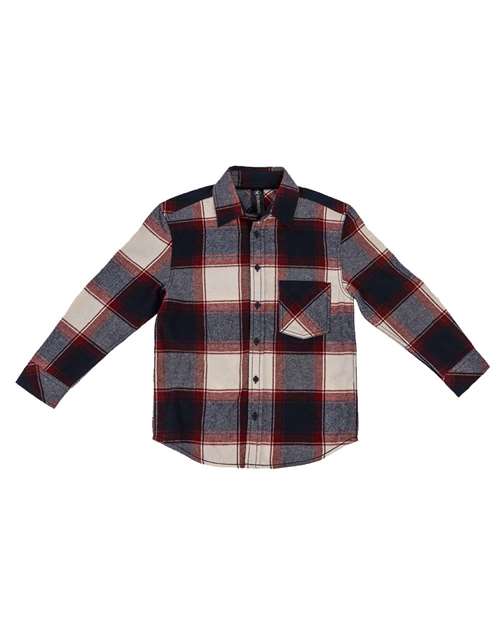 Youth Open Pocket Long Sleeve Flannel Shirt