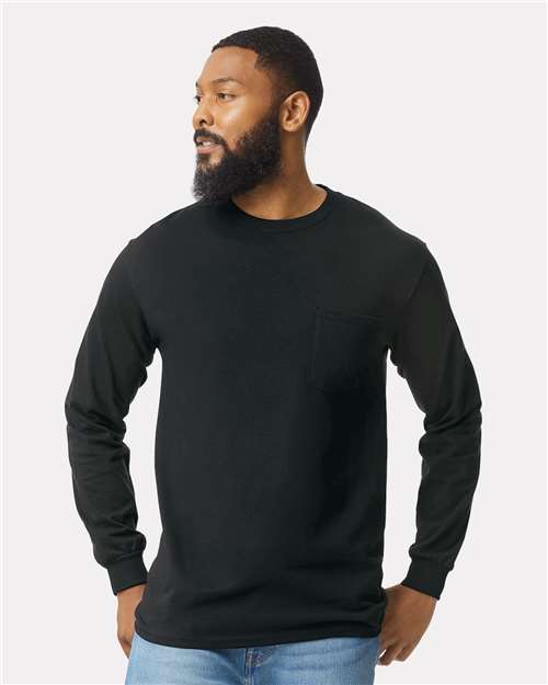Ultra Cotton® Long Sleeve Pocket T-Shirt- 2410