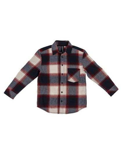 Youth Open Pocket Long Sleeve Flannel Shirt