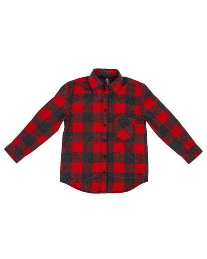 Youth Open Pocket Long Sleeve Flannel Shirt